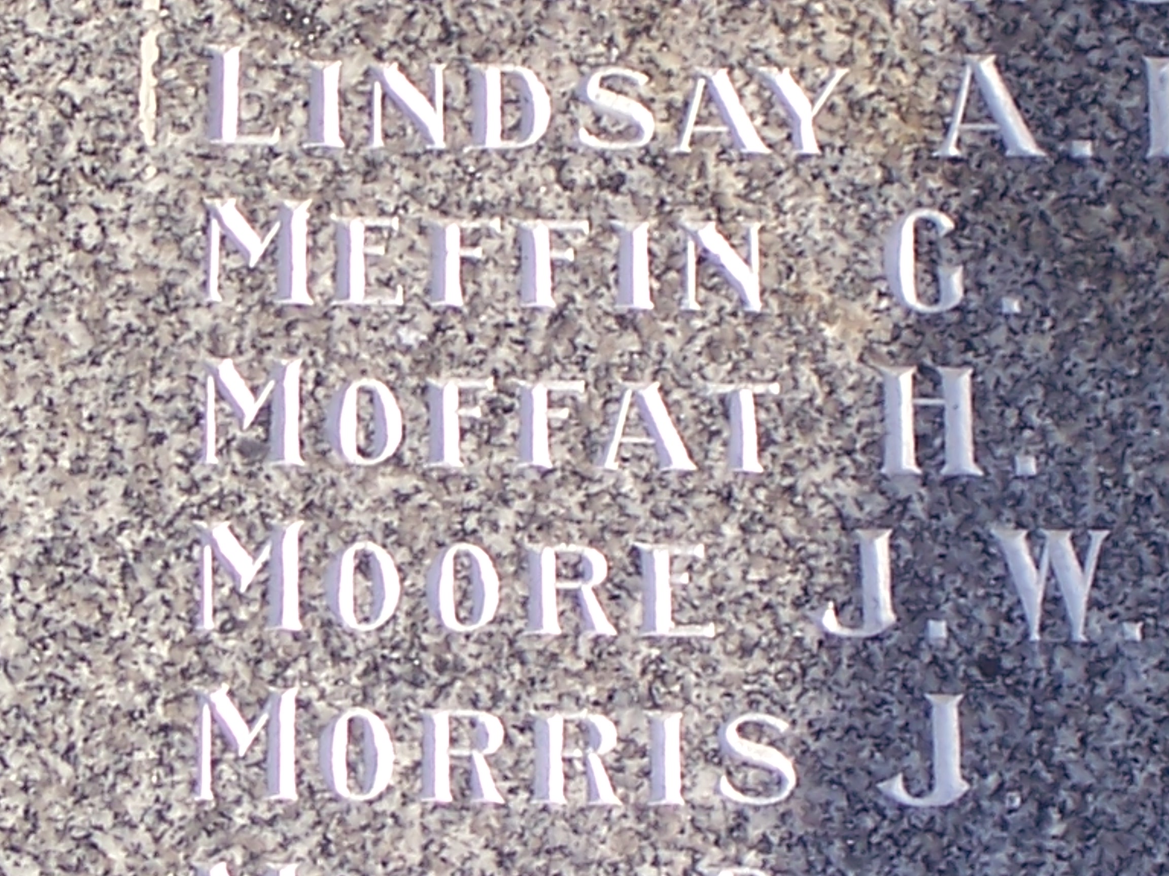 Otautau War Memorial showing Harry's name