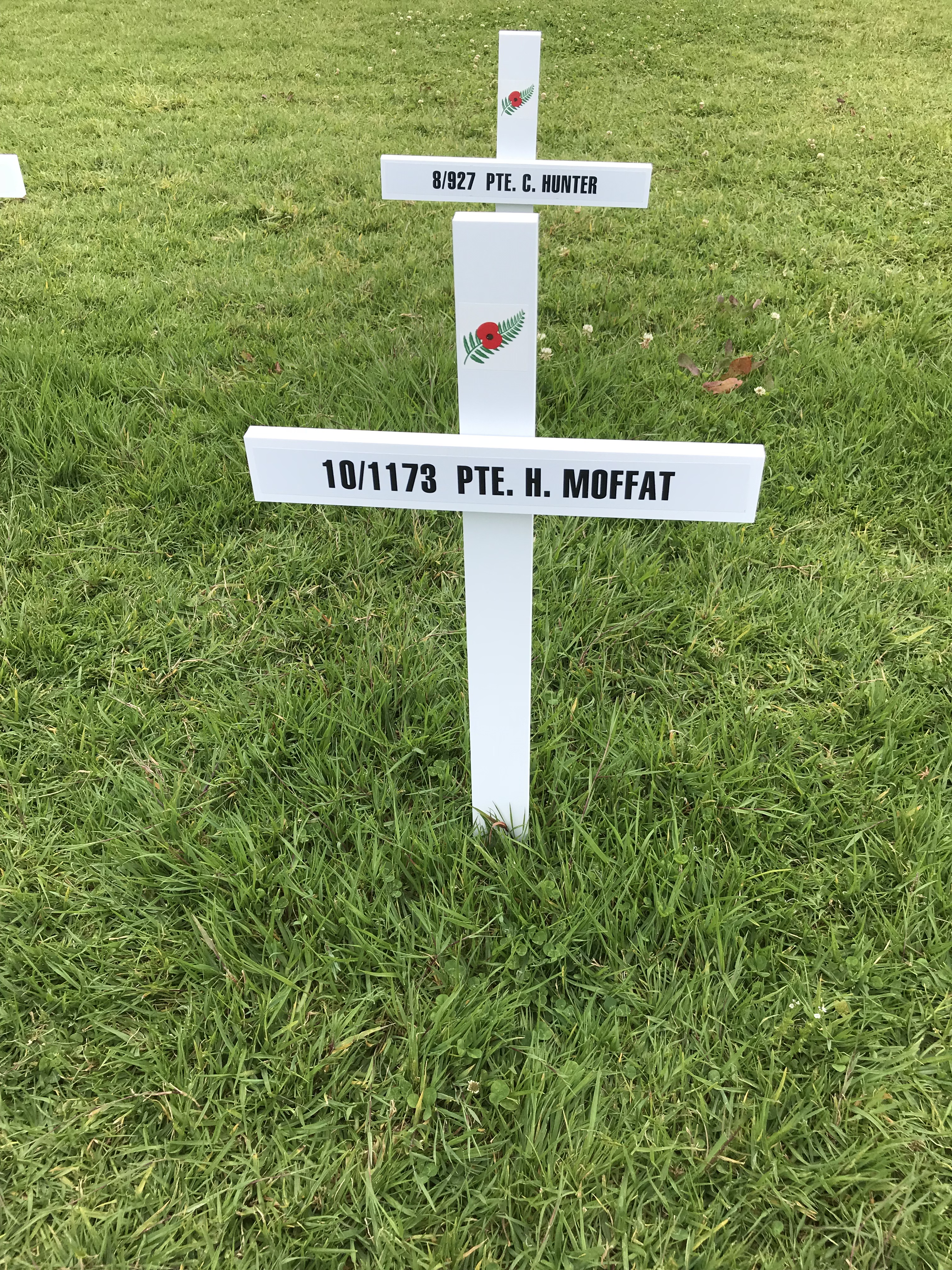 Harry's memorial cross on Armistice Day 2018, outside the Auckland War Memorial Museum. 
